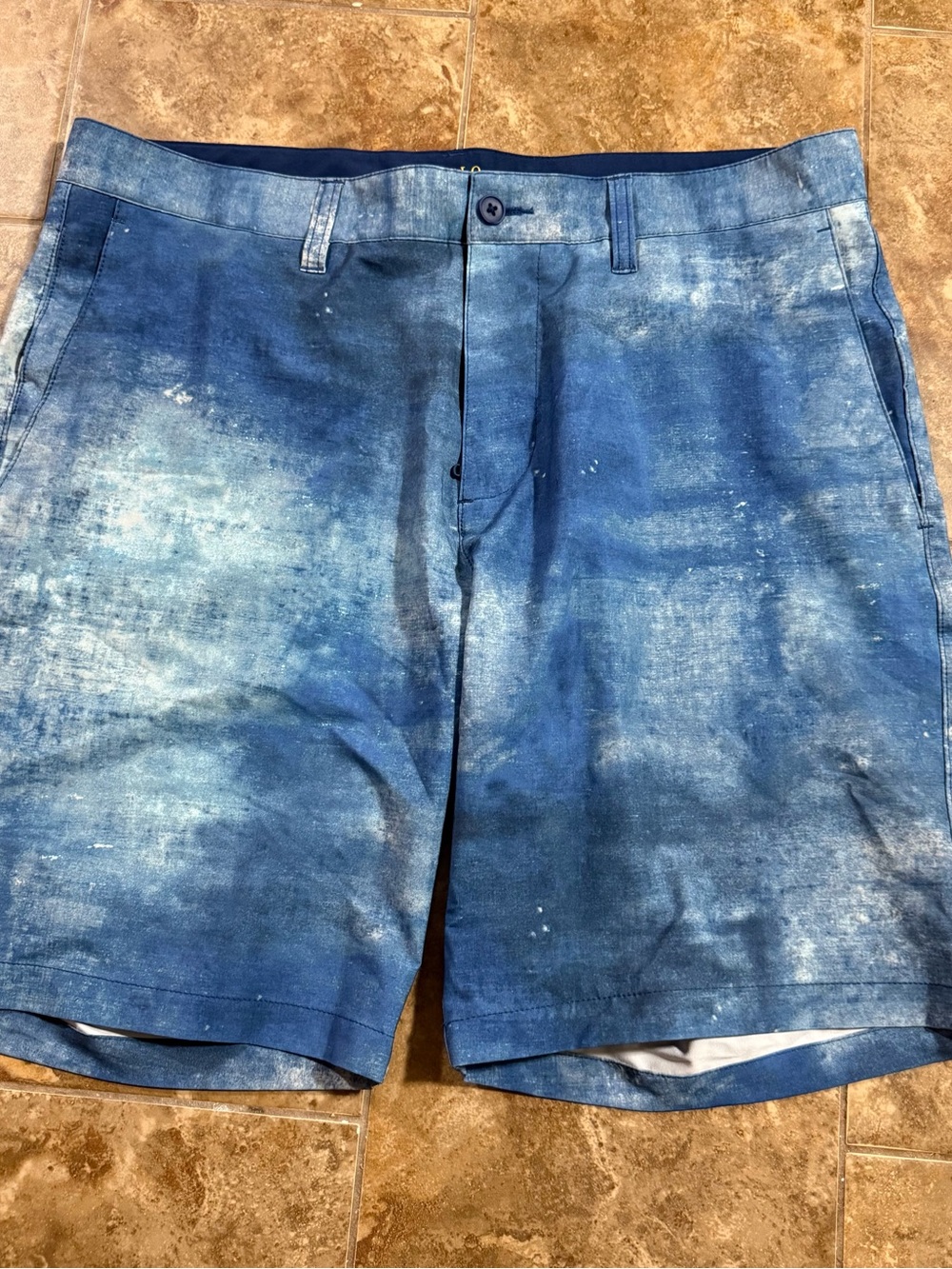Polo Ralph Lauren Men's Blue Denim-Effect Casual Shorts No Mesh